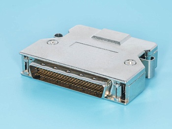 MD-50M - Разъем Micro D-SUB 50 контактов, вилка на кабель с корпусом, пайка