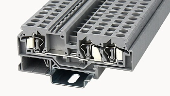 Проходная клемма WS6-TW-01P-11 - Проходная клемма, 3 точки подключения, тип фиксации провода: пружинный, номинальное сечение: 6 мм кв., 41A, 800V, ширина: 8 мм, цвет: серый, тип монтажа: DIN35