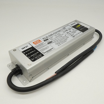 ELG-240-C2100-3Y - AC-DC, 241.5Вт, IP67, вход 100…305В AC, 47…63Гц/142…431В DC, ККМ, выход 57...115В/2100мА, изоляция 3750В AC, в кожухе 244х71х37.5, -40…+85°С (корпус), с проводом заземления