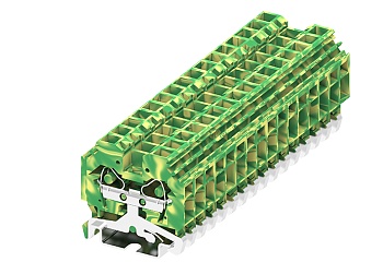 Заземляющая клемма 206907 - Заземляющая клемма, боковой подвод кабеля, TA6, тип фиксации провода: пружинный, номинальное сечение: 6 мм кв., ширина: 8 мм, цвет: желто-зеленый, тип монтажа: DIN 35