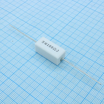 SQP5WJ100RB - Резистор керамический цементный аксиальный (SQP) 5Вт 100Ом ±5%