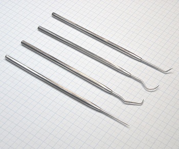 1PK-3178 - Набор пробников. 4 пробника из высококачественной стали. Прямой, уголовой, крюк и изогнутые наконечники