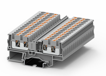 Проходная клемма TP4-4-GY - Проходная клемма, 4 точки подключения, push-in, номинальное сечение: 4 мм кв., 32A, 800V, ширина: 6,2 мм, цвет: серый, тип монтажа: DIN