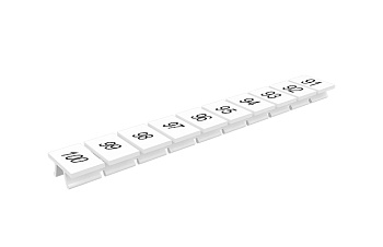 Маркировка  308801/91...100V - Маркировочные шильдики для клемм TU/TP/TC, сечением 6 мм кв., 10 шильдиков, нанесенные символы: 91...100, с вертикальным расположением, цвет белый