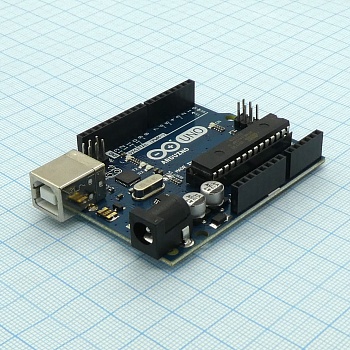 A11-Контроллер Arduino UNO - Arduino Uno контроллер построен на ATmega328 . Платформа имеет 14 цифровых вход/выходов (6 из которых могут использоваться как выходы ШИМ), 6 аналоговых входов, кварцевый генератор 16 МГц, разъем USB, силовой разъем, разъем IC