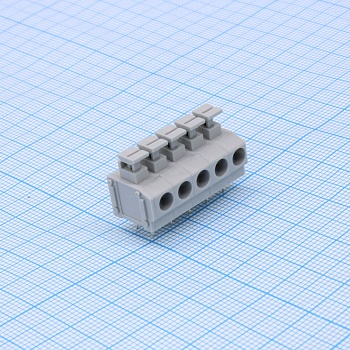 GT235-5.0-05P-11-00 - Нажимной безвинтовой клеммный блок 5 контактов. Зажим типа торцевой контакт. Серия GT235-5.0