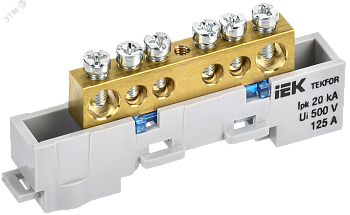 TEKFOR Шина N ноль неизолированная на универсальном держателе 8х12-6-С IEK TF-NN20-06-DL-K07