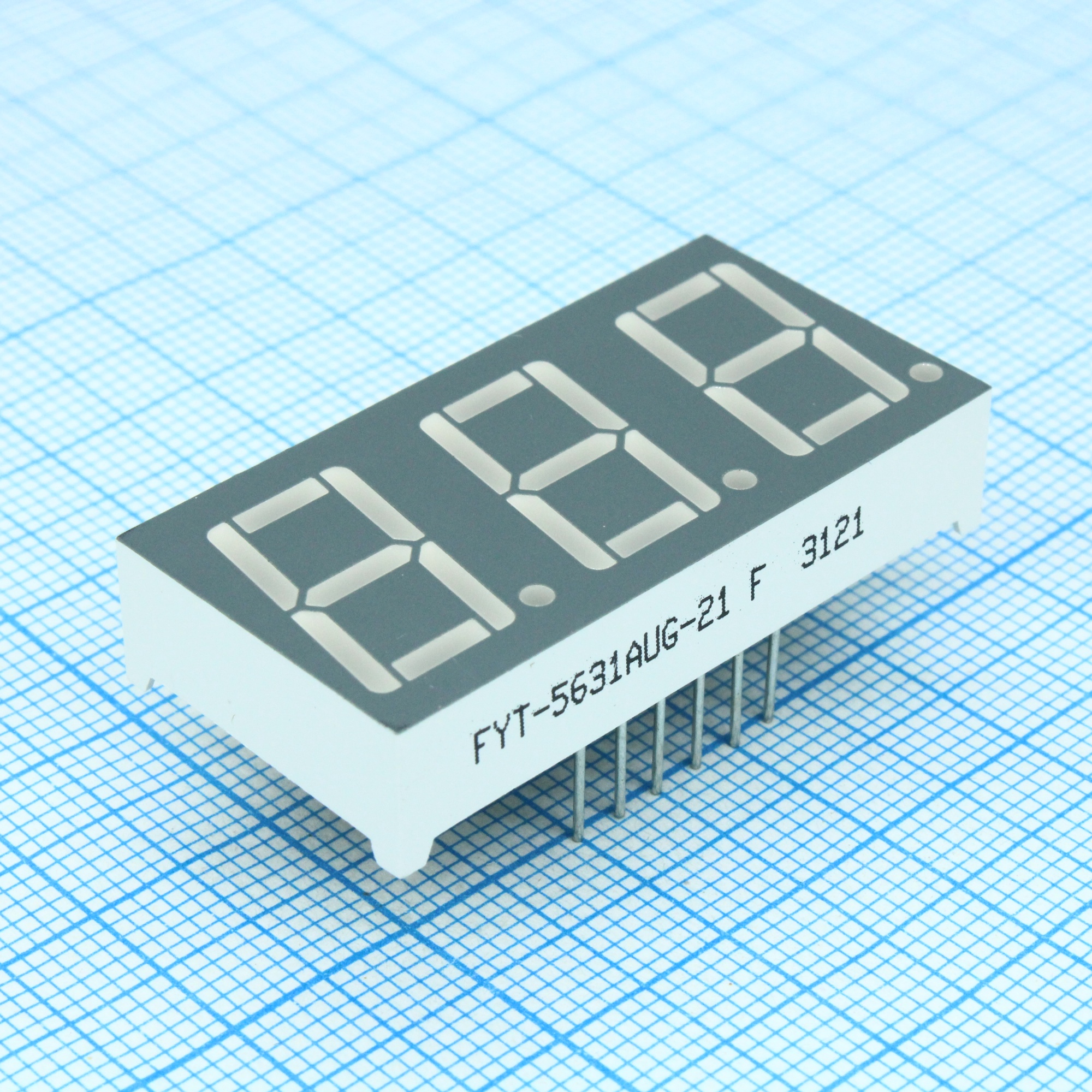 FYT-5631AUG-21 - 3-х разрядный индикатор 14,2мм/зеленый/570нм/30-80мкд/ОК