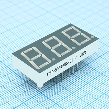 FYT-5631AUG-21 - 3-х разрядный индикатор 14,2мм/зеленый/570нм/30-80мкд/ОК