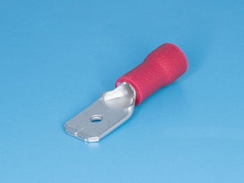 TAI-1.25M - Клемма ножевая 6,3мм, вилка на провод 0,25-1,5мм, изолированная, кратно 100шт.