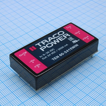 TEN 60-2415WIN - Преобразователь DC/DC на печатную плату вход 24В однополярный выход 24В 2.5A 60Вт 6-Pin