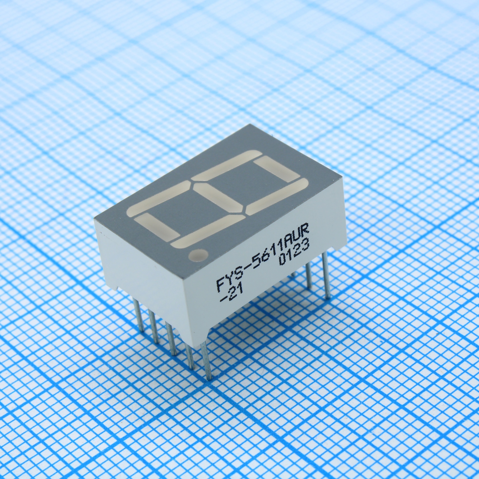 FYS-5611AUR-21 - 1 разрядный индикатор 14,2мм/красный/635нм/60-100мкд/ОК