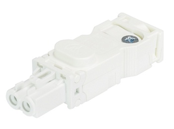 Разъем GST15i2 SB1 ZR1 WS - Розеточный разъем на кабель диам. 6 - 7,7 мм, 2 полюса, винтовая фиксация, номинальное напряжение: 250V, номинальный ток: 16A, цвет корпуса: белый, цвет контактной вставки: белый, серия gesis GST15i2