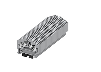 Проходная клемма 225965 - Проходная клемма, TA2.5, угловая, 4 точки подключения, тип фиксации провода: пружинный, номинальное сечение: 2,5 мм кв., 24A, 800V, ширина: 5 мм, цвет: серый, тип монтажа: DIN