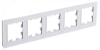 ATLASDESIGN NATURE 5-постовая РАМКА, ОРГАНИЧЕСКОЕ СТЕКЛО БЕЛЫЙ (1шт) C3(2) ATN320105