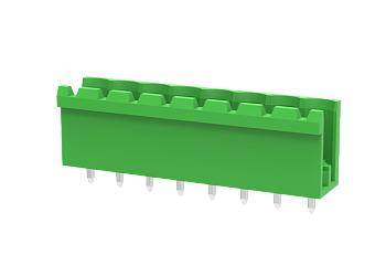 Вилочный разъем на плату MC-PA5.0V06-G-0002 - Вилочный разъем, вертикальный, на плату, шаг: 5.0 мм, 6 полюсов, фиксация на плате пайкой, исполнение: без боковых стенок, 320V, 18A, цвет: зеленый Вилочный разъем на плату MC-PA5.0V06-G-0002 - Вилочный разъем, вертикальный, на плату, шаг: 5.0 мм, 6 полюсов, фиксация на плате пайкой, исполнение: без боковых стенок, 320V, 18A, цвет: зеленый