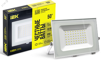 Прожектор светодиодный СДО 06-50 6500К IP65 бел. LPDO601-50-65-K01