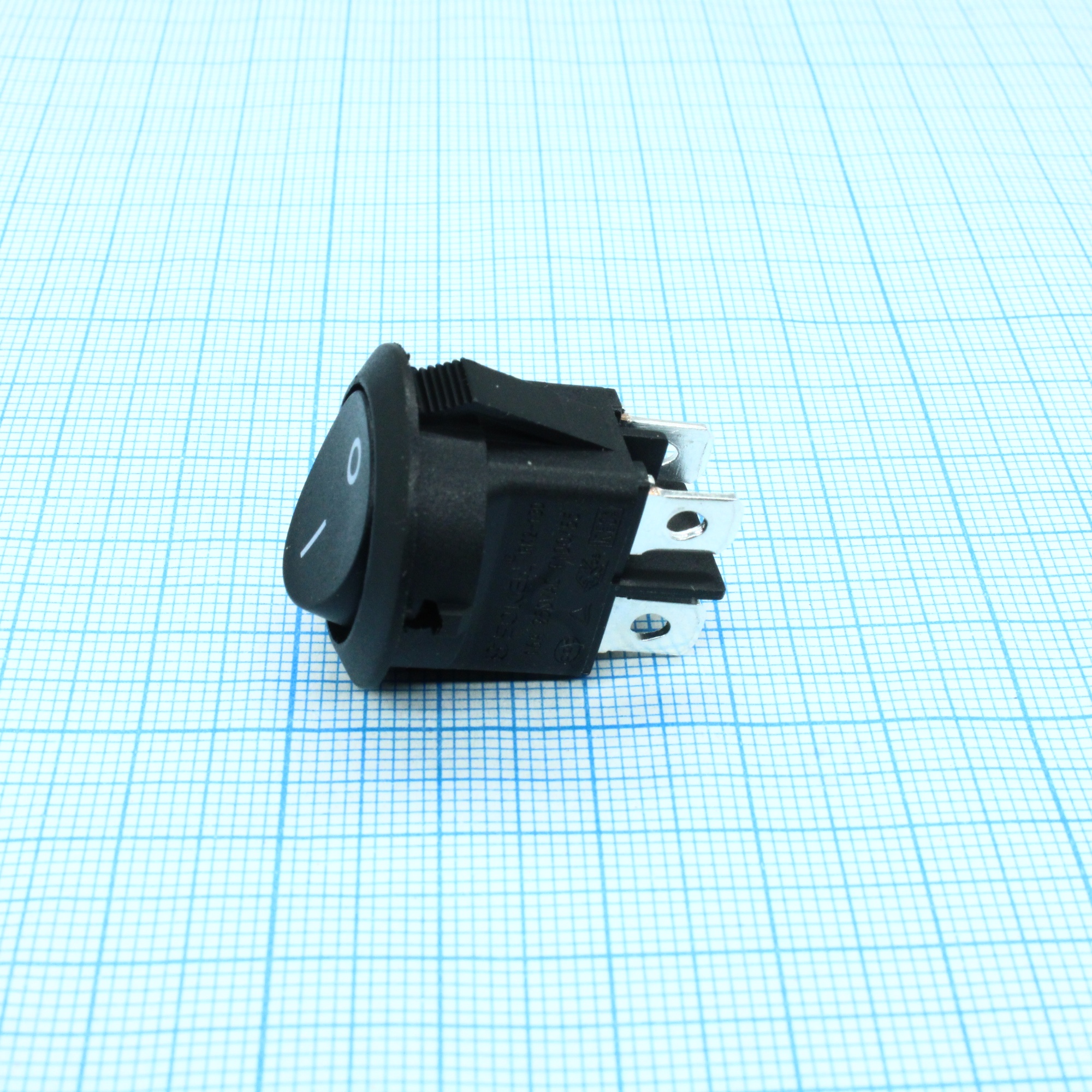 RK2-13D 2X1 B/B"0-" - Выключатель клавишный ON-OFF без подсветки цвет корпуса (черный) цвет кнопки (черный)