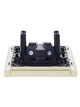 FORTE&PIANO Розетка 1-местная без заземления с защитными шторками винтовое крепление 10А FP417 ваниль IEK FP-R13-10-K10