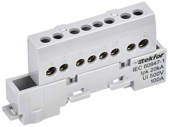 TEKFOR Шина L фаза изолированная на универсальном держателе 6х9-8-Ср IEK TF-NN10-08-KL-K03