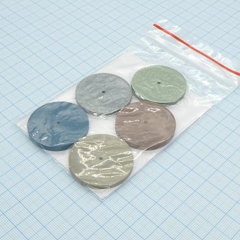 Диски эластичные для полировки большие - 5 дисков разной зернистости, d=24мм, толщина 3.5мм