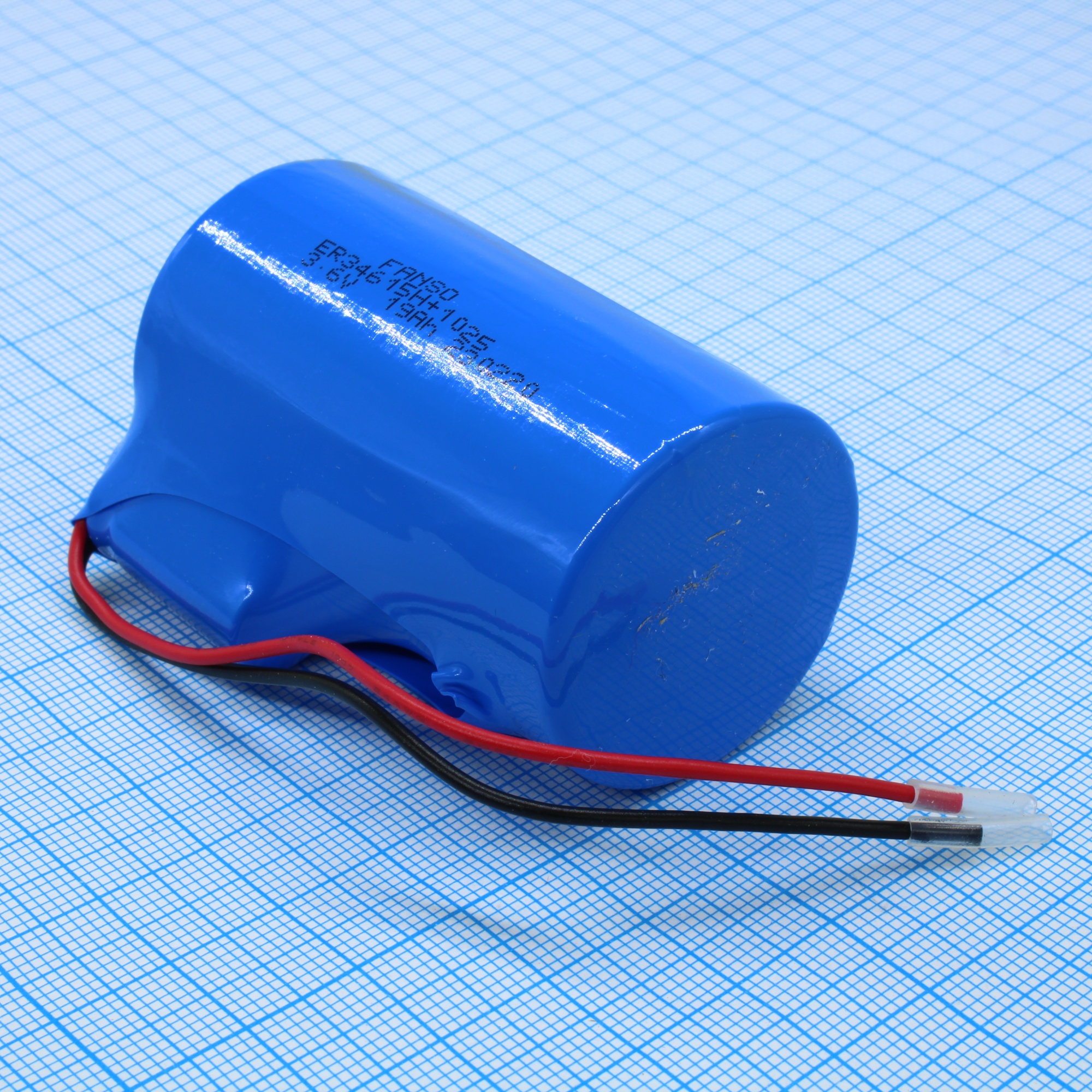 ER34615H/SLC1025 - Li, SOCl2 батарея типоразмера D + суперконденсатор, 3.6В, 20Ач, провода приварены к выводам, -55...85 °C