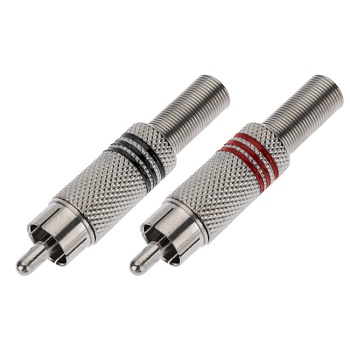 Разъем штекер RCA металл под винт черный/красный 14-0410-4 - Цена за 1шт