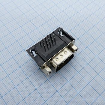 DS1038-15MBNSIA74-0CC - D-SUB разъем высокой плотности, пайка на плату, прямой угол, вилка