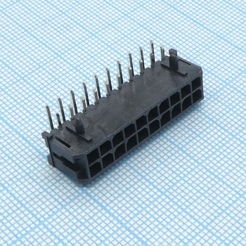 430452000 - Разъем провод<-->плата, 20 контактов, Штыревой Разъем 3 мм, серия Micro-Fit монтаж в отверстие лоток