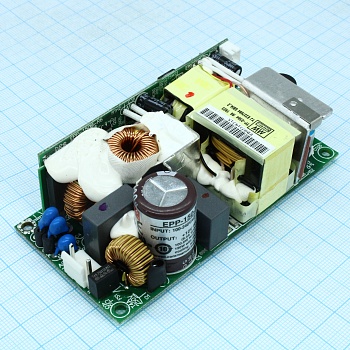 EPP-150-12 - AC-DC, 100.8Вт (вент. 150Вт), ККМ, вход 90…264V AC, 47…63Гц /127…370В DC, выход 12В/8.4A (вент. 12.5А), рег. вых 11.76…12.6.2В, изоляция 3000В AC, открытая плата 102х51х29мм, -30…+70°С, доп. выход 12В/0.3А