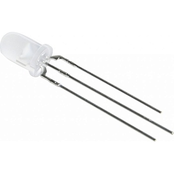 L-59EGW - Светодиод 5мм/красный/625нм/20-60мкд - зеленый/568нм/20-50мкд/белый матовый/60°