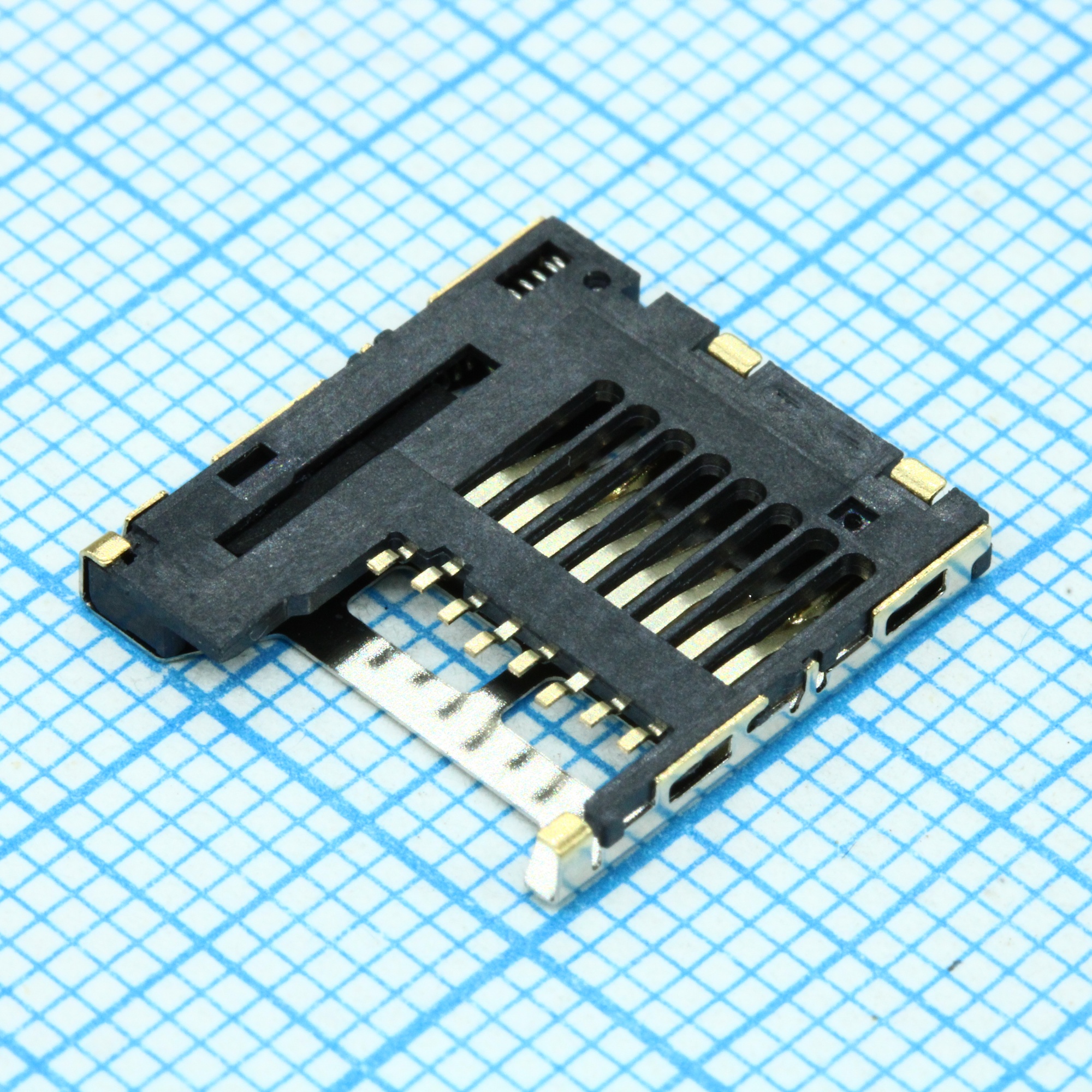 DS1139-05-08SS4BSR - Держатель карты Micro SD нажатие высота 1.85мм для поверхностного монтажа