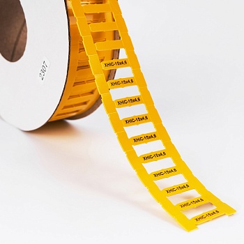 Маркер для контейнеров XHIC-15x4,6-Y - Маркер для конейнеров CHL, STC, DMP, форма маркера: конус, высота 4,6 мм, длина 15 мм, цвет желтый, для принтера: RT200, RT230, в упаковке 1800 маркеров