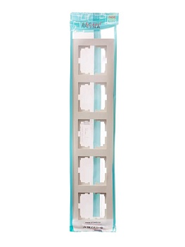 Рамка 5-местн. горизонт. VESNA кремов. 742-0300-150