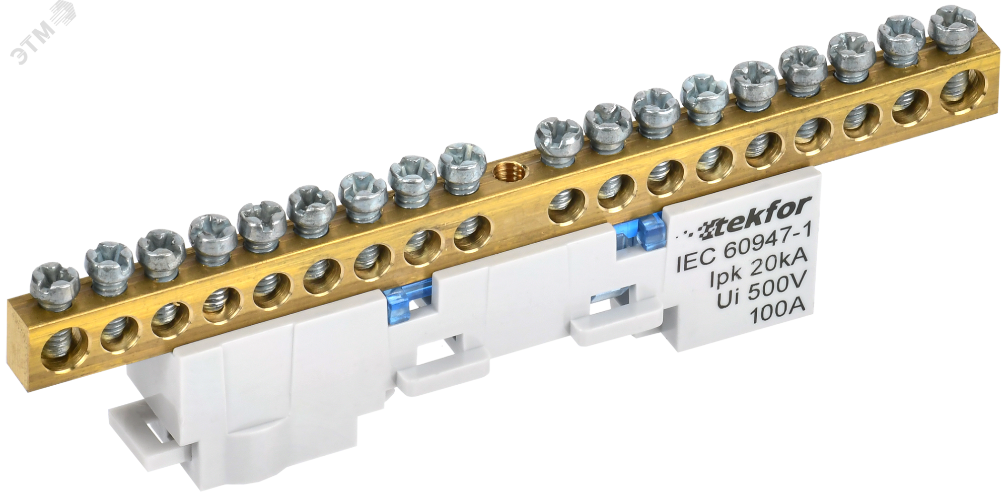 TEKFOR Шина N ноль неизолированная на универсальном держателе 6х9-18-С IEK TF-NN10-18-DL-K07