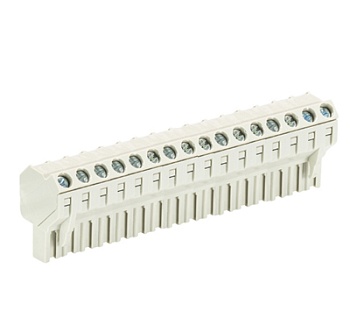 Розетка Wiecon 8213 B / 16 S OB - Розеточный разъем, угол 45 градусов, на кабель, шаг 5,08 мм, 16 полюсов, номинальное сечение: 2,5 мм кв., винтовая фиксация провода, 400V, 12А, без маркировки, цвет: серый, серия 8213 B S