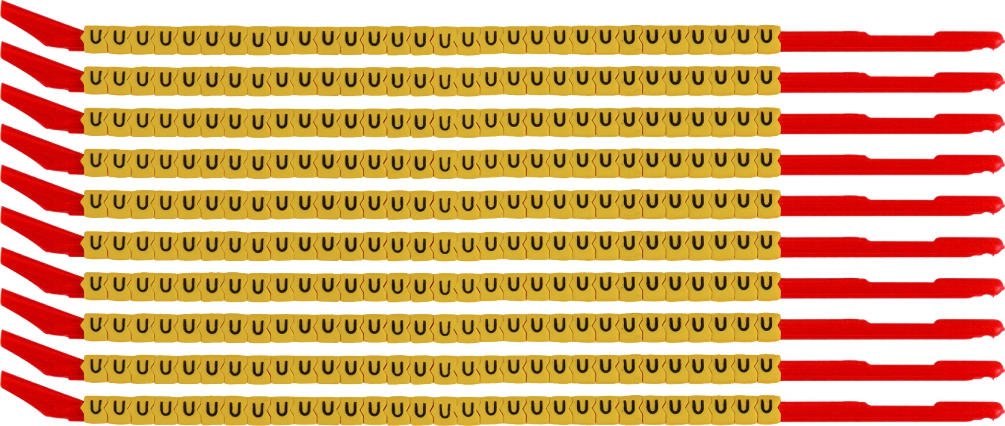 brd333130 - SCNG-10-U клипсы жёлтые, 300шт/упак, для провода 2,8-3,4мм диаметра, легенда U