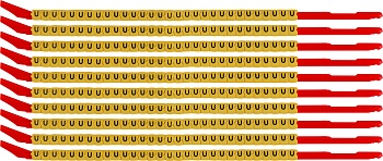 brd333130 - SCNG-10-U клипсы жёлтые, 300шт/упак, для провода 2,8-3,4мм диаметра, легенда U