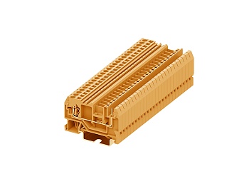 Проходная клемма 225982 - Проходная клемма, для подключения разъема, TA2.5, тип фиксации провода: пружинный, номинальное сечение: 2,5 мм кв., 24A, 800V, ширина: 5 мм, цвет: оранжевый, тип монтажа: DIN 35