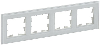 Рамка 4-м BRITE РУ-4-2-БрБ стекло бел. BR-M42-G-K01