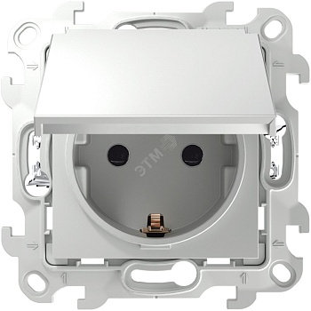 Розетка 1-м СП 24 16А IP44 2P+E Push&Go механизм бел. 2420448-030 - Розетка Schuko 2Р+E со шторками 16A 250В~ Push&Go, S24, белый
