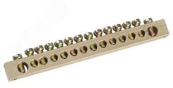 Шина PEN "земля-ноль" 6х9мм 14/2 (14групп/крепеж по краям) YNN11-14-100