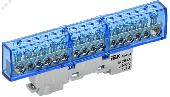 TEKFOR Шина N ноль изолированная на универсальном держателе 8х12-16-С IEK TF-NN20-16-KL-K07