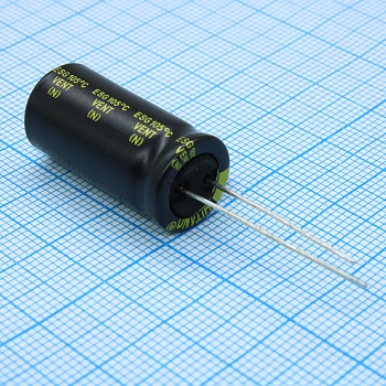 ESX331M63B - Конденсатор алюминиевый электролитический 330мкФ 63В ±20% (13 X 25мм) радиальный 5мм 0.067Ом 1160мА 5000час 105°С россыпь