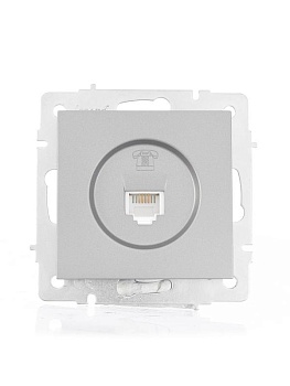 Розетка телефонная СП Vesna евро стандарт механизм платина 742-3588-137