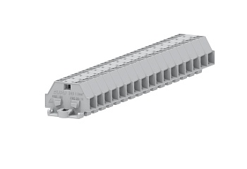 Клемма мини 241333 - Мини клемма, боковой подвод кабеля, 4 точки подключения в клемме, тип фиксации провода: пружинный, номинальное сечение: 2,5 мм кв., 24A, 500V, цвет: светло-серый, тип монтажа: монтажные фланцы