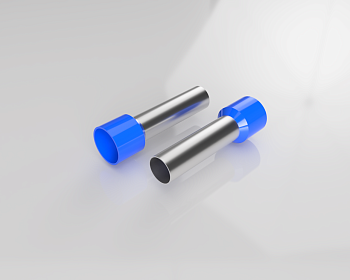 Наконечник 06.600.3427.0 - Наконечник кабельный, трубчатый, изолированный, удлиненный, S=16мм, L=28мм, синий