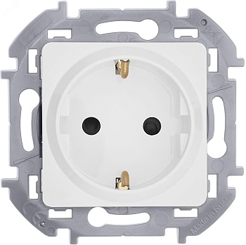 Розетка 1-м СП Inspiria 16А IP20 250В 2P+E защ. шторки немецк. стандарт механизм бел. Leg 673730