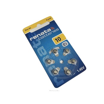 Батарея ZA-10  Renata - Элемент питания воздушно-цинковый для слуховых аппаратов