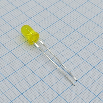 L-7113YD - Светодиод 5мм/желтый/588нм/10-25мкд/30°
